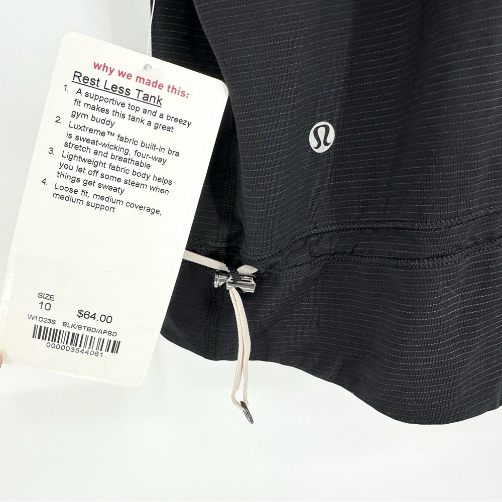 Lululemon Rest Less Tank Burlap Texture Black Dune / Apex Stripe - Picture 7 of 11